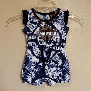 Harley-Davidson blue tie-dye romper